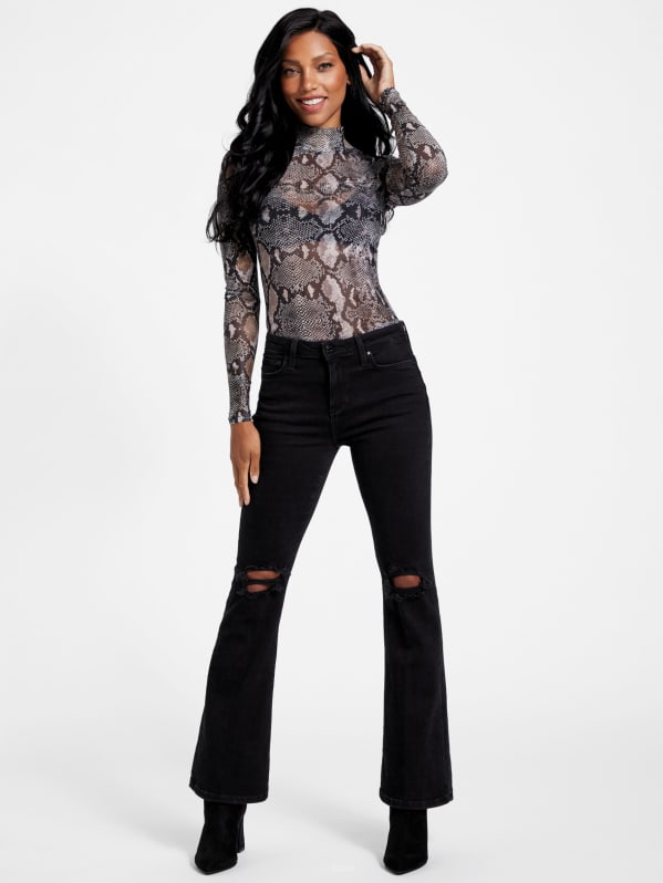 Eco Era Snakeskin Mesh Top | GUESS Factory Ca