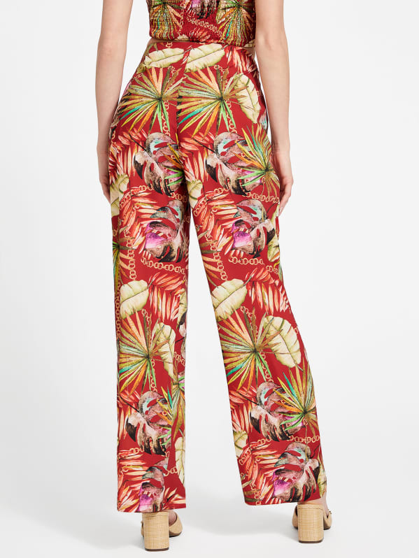 AITEQY Floral Print Flared Jeans for Women High Waisted