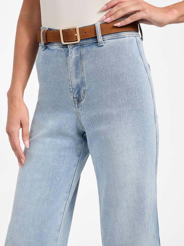 Sandie Wide Leg Denim Pants | GUESS Factory