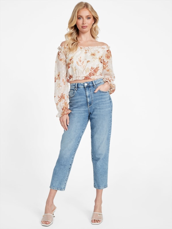 Ella Off-the-Shoulder Crop Top | GUESS Factory Ella Off-the-Shoulder Crop Top | GUESS Factory