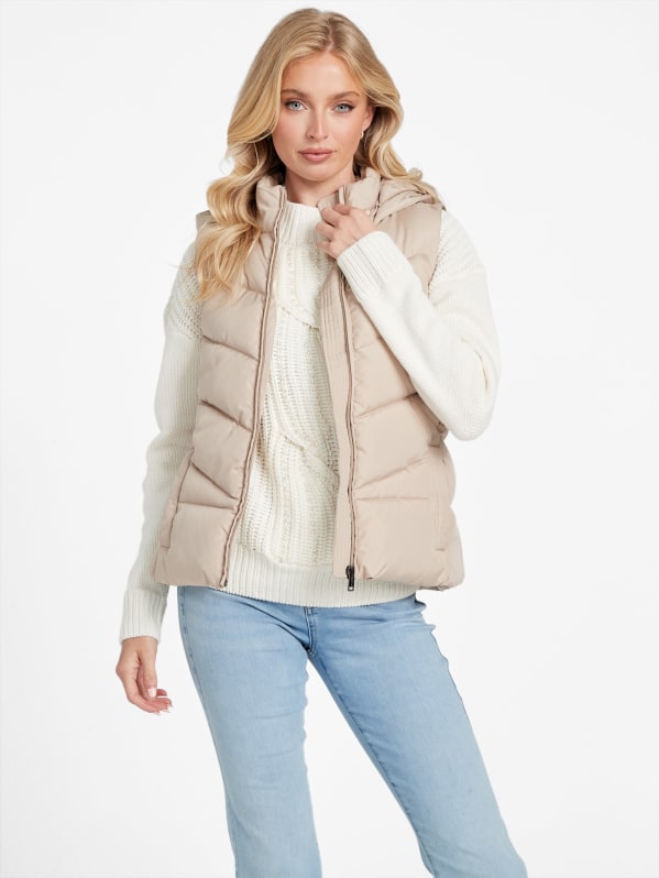 Hailey Hooded Quilted Vest | GUESS Factory