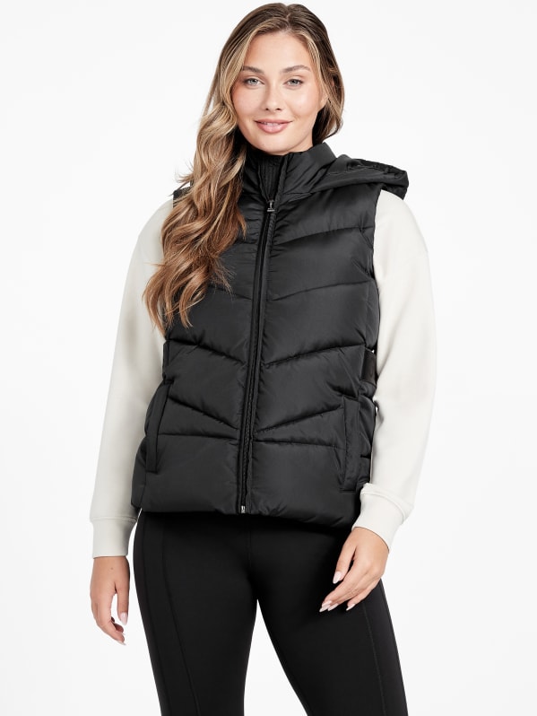 Hailey Hooded Quilted Vest | GUESS Factory