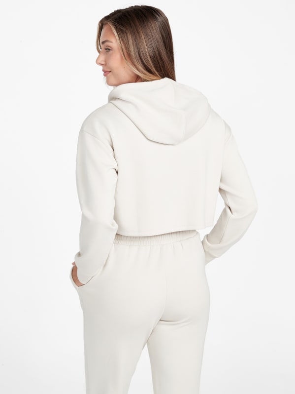 8YARDS ホワイト セーター CADDIEBEE BRINGS FUN Carly Logo Crop Hoodie | GUESS Factory
