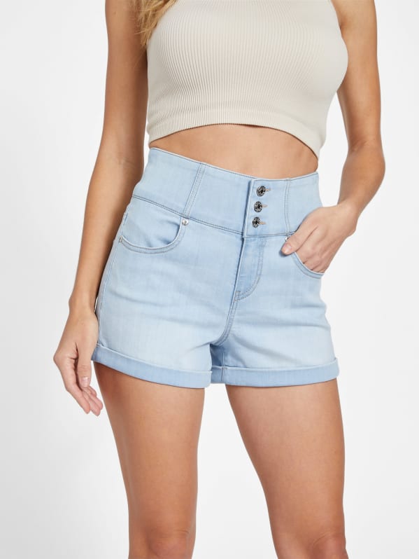 Eco Milan Denim Corset Shorts | GUESS Factory Eco Milan Denim Corset Shorts | GUESS Factory