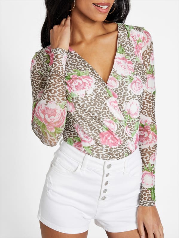 Dolores Printed Bodysuit | GUESS Factory