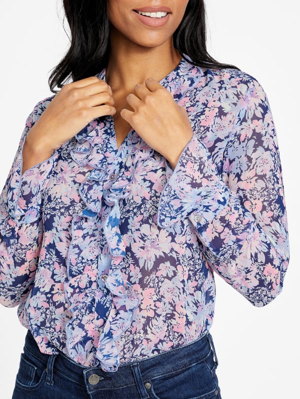 Eco Paula Floral Top | GUESS Factory Eco Paula Floral Top | GUESS Factory