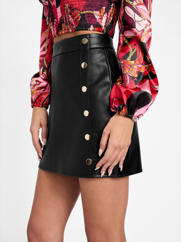 Tavira Faux-Leather Mini Skirt