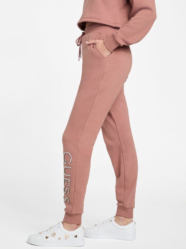 GUESS Women's ES REEDA Lurex Boucle Joggers, Mocacasin Multi