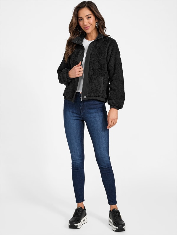 Faith Sherpa Full-Zip Jacket | GUESS Factory