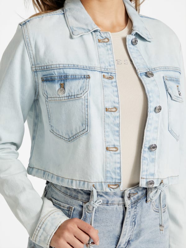 Lyra Cropped Denim Jacket | GUESS Factory