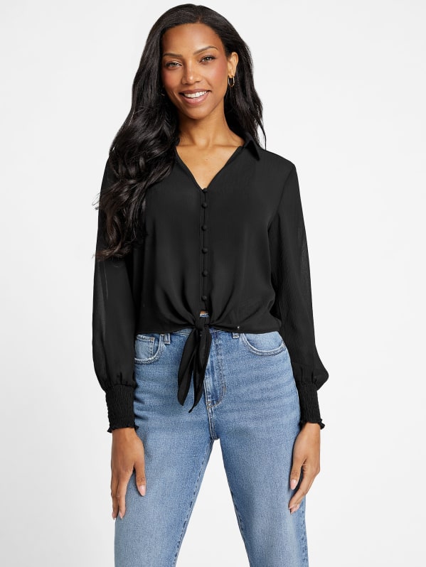 Skyla Self-Tie Top | GUESS Factory