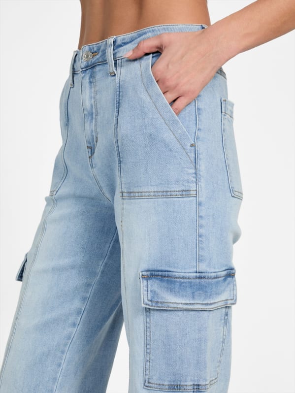 Natalie High-Rise Cargo Jeans | GUESS Factory Natalie High-Rise Cargo Jeans | GUESS Factory