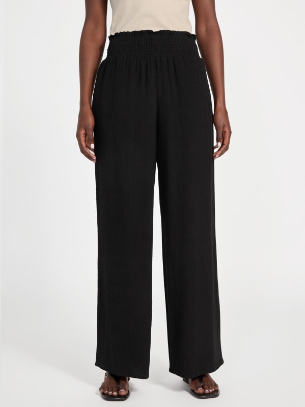 Harper Linen-Blend Palazzo Pants | GUESS Factory