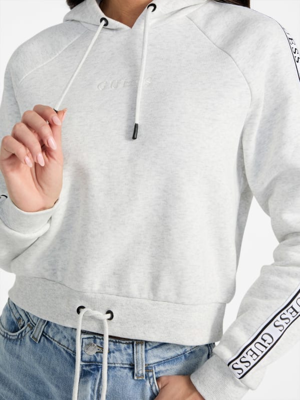 [GRAVER]★TAPE LOGO HOODIE Annalise Logo Tape Hoodie | GUESS Factory
