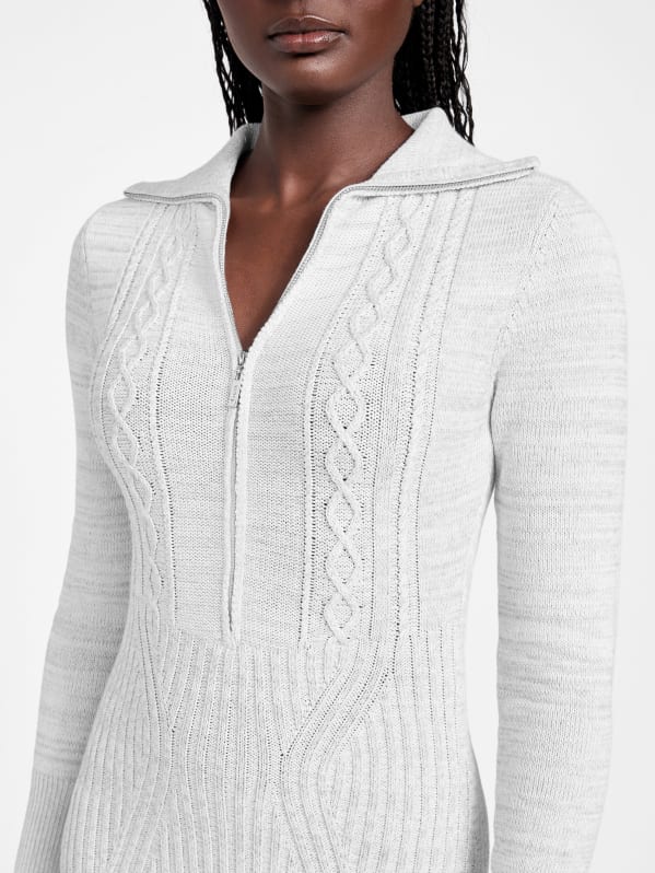 Marissa Cable-Knit Zip Dress | GUESS Factory Ca