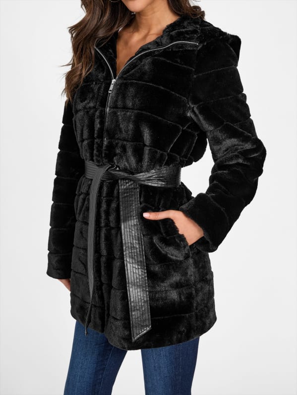 最高品質の Hooded Connie Faux-Fur Factory GUESS | Parka ジャケット・アウター