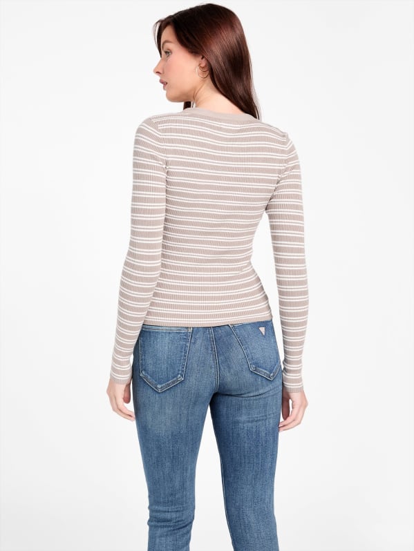 Ella Striped Sweater Top | GUESS Factory Ca