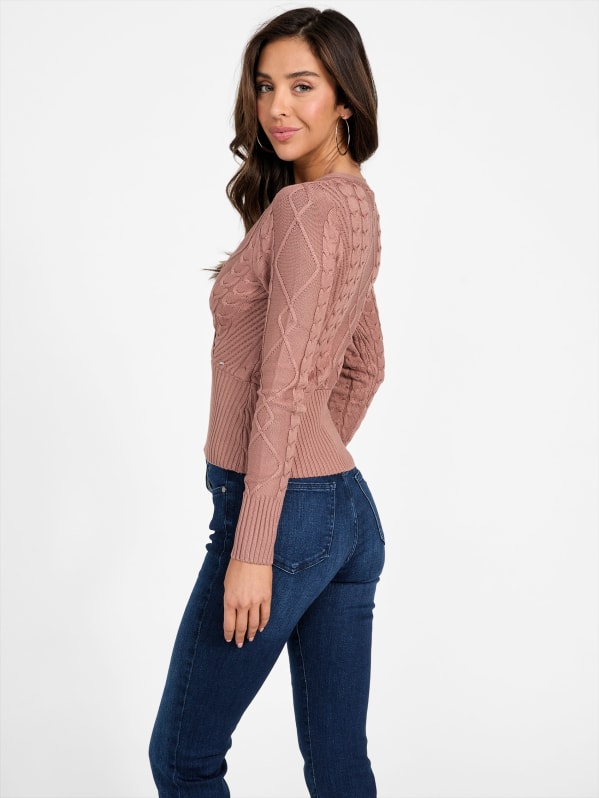 Damaria Cable-Knit Sweater | GUESS Factory