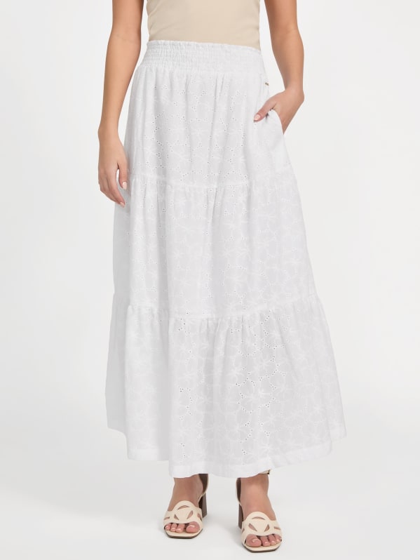 Melody Eyelet Maxi Skirt | GUESS Factory
