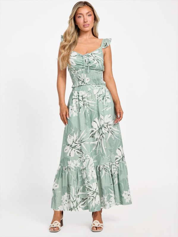 定番の中古商品 Skirt Maxi Linen Floral Candy | Factory GUESS 洗剤/柔軟剤