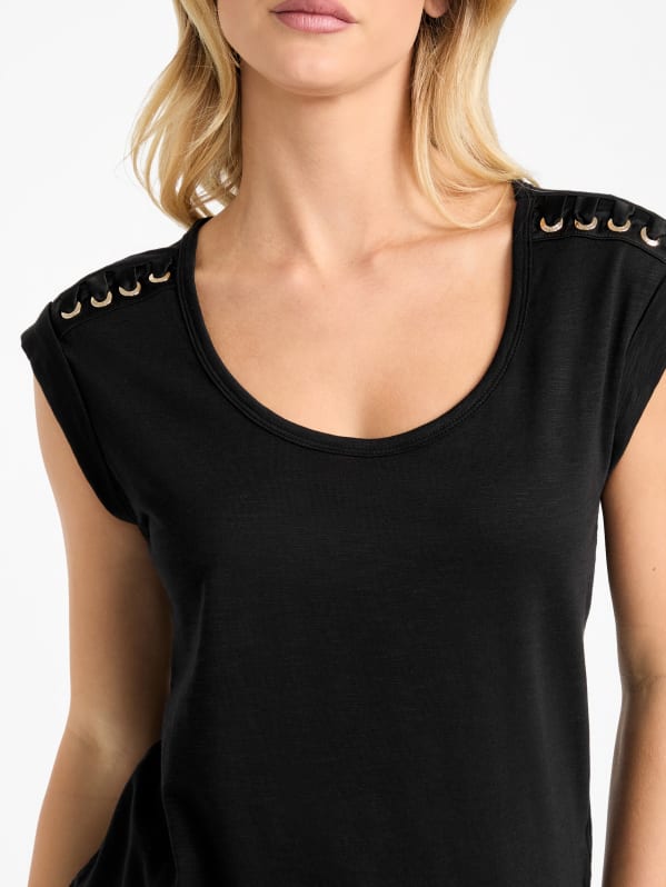 Leia Scoop-Neck Top | GUESS Factory