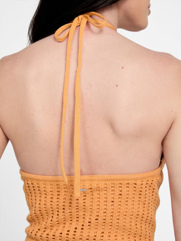 Miley Crochet Halter Top | GUESS Factory