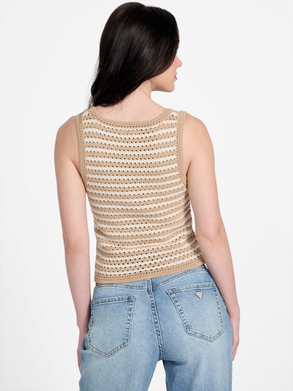 Eco Lulu Crochet Sweater Top | GUESS Factory