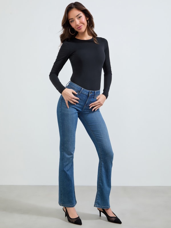 Eco Lyllah Mid-Rise Bootcut Jeans | GUESS Factory Ca