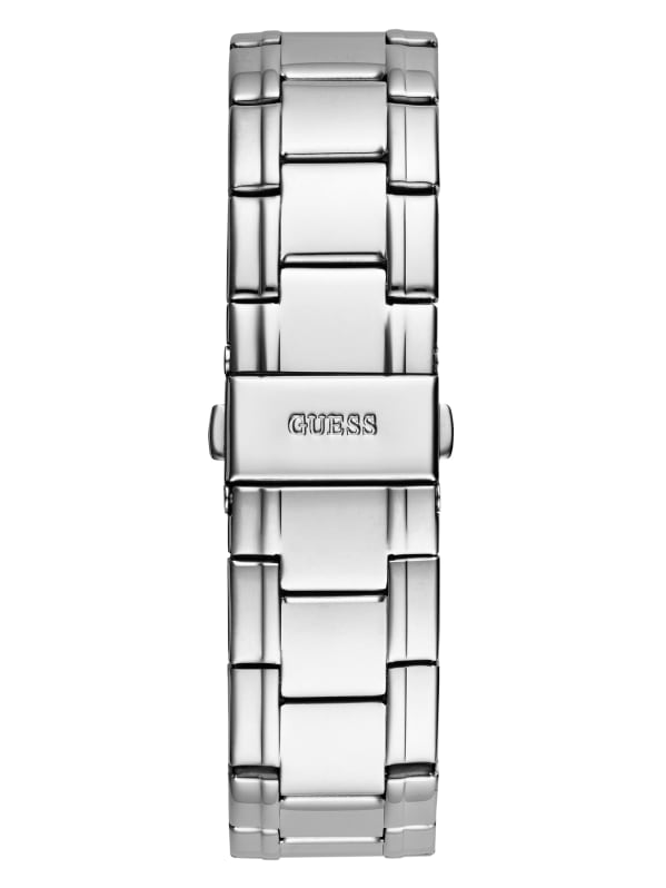 Silver-Tone and Blue Analog Watch | GUESS Factory