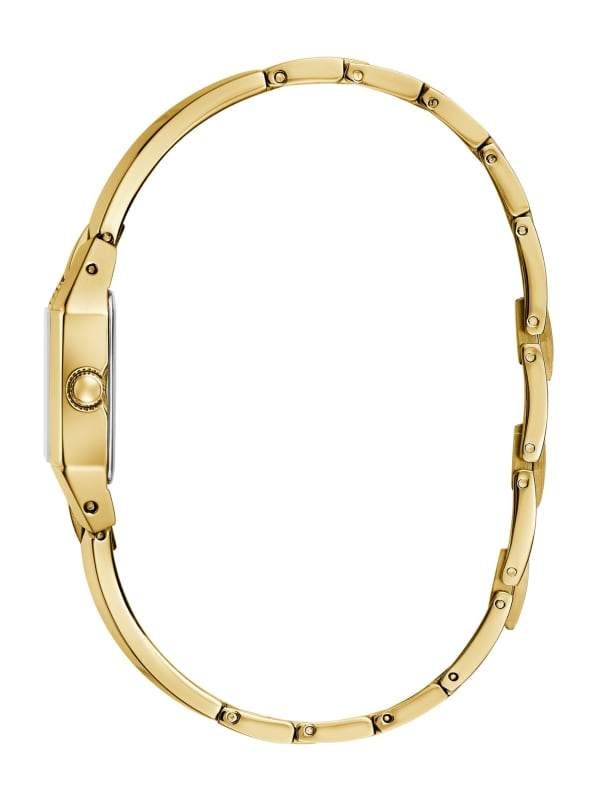 Gold-Tone Geometric Analog Watch | GUESS Factory Gold-Tone Geometric Analog Watch | GUESS Factory