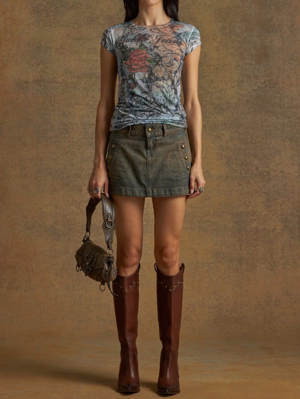 denim mini skirt | GUESS