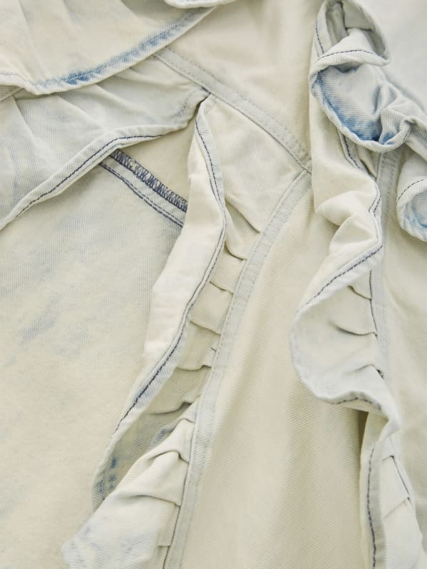 denim ruffle skirt | GUESS