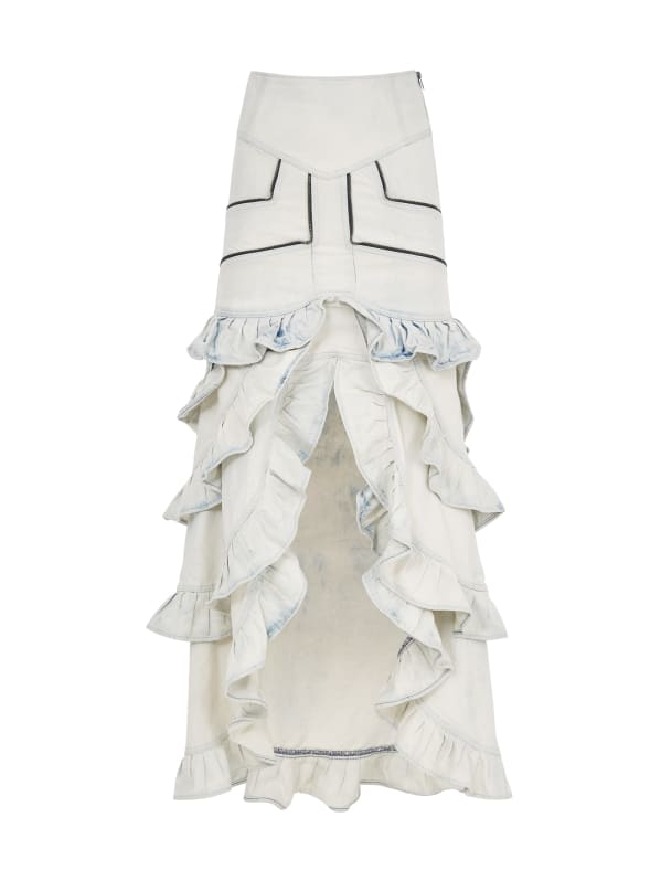 denim ruffle skirt | GUESS