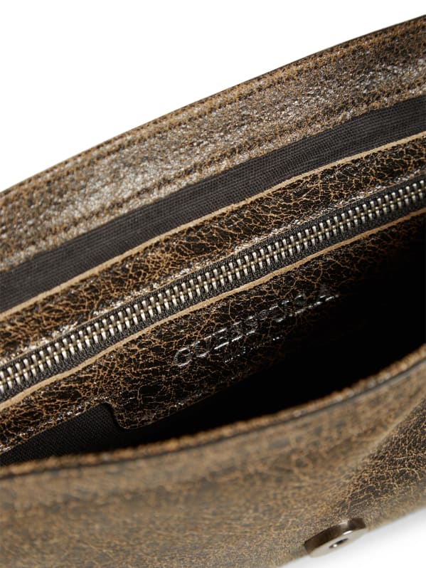 Cracked Leather Shoulder Bag | GUESS Cracked Leather Shoulder Bag | GUESS