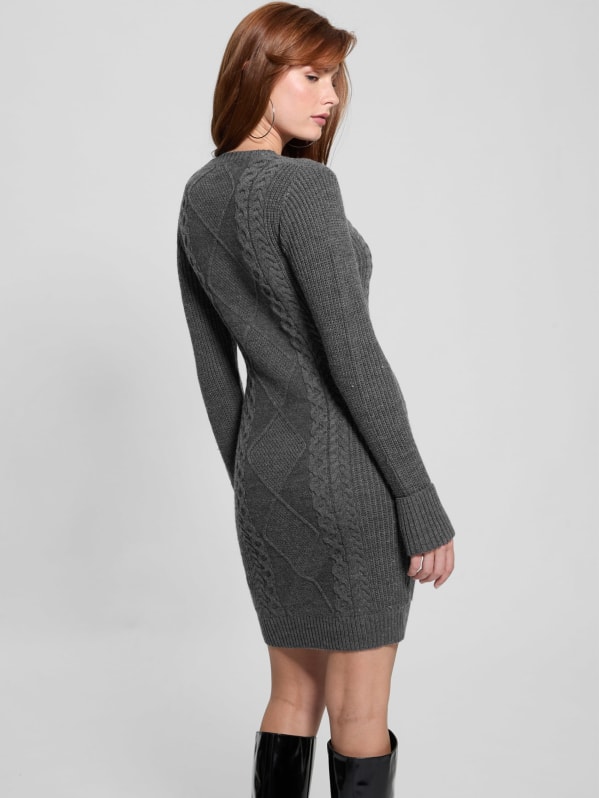SEVENTEEN 着用★GENERAL IDEA★UNBALANCE MIX KNIT PULLOVE.R★ Serena Cable Sweater Dress | GUESS Canada