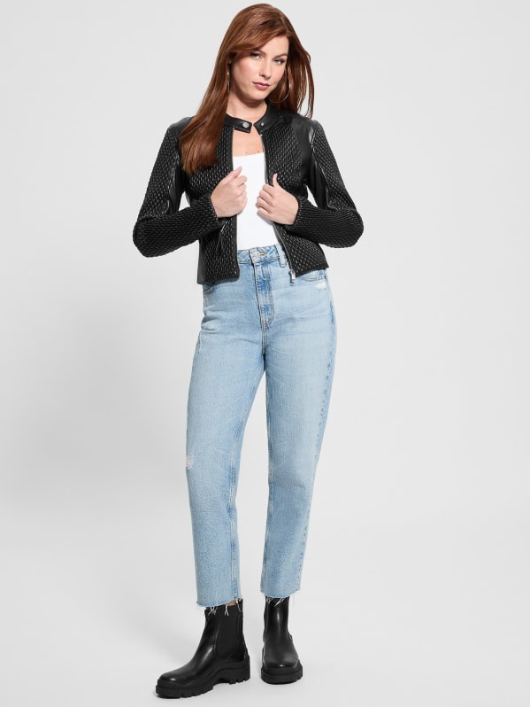 Rivers Faux-Leather Moto Jacket | GUESS