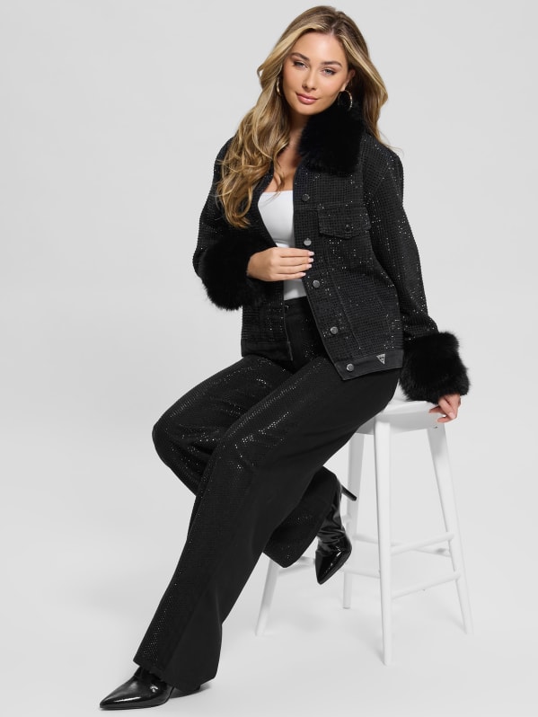 Gilda Rhinestone Denim Jacket | GUESS