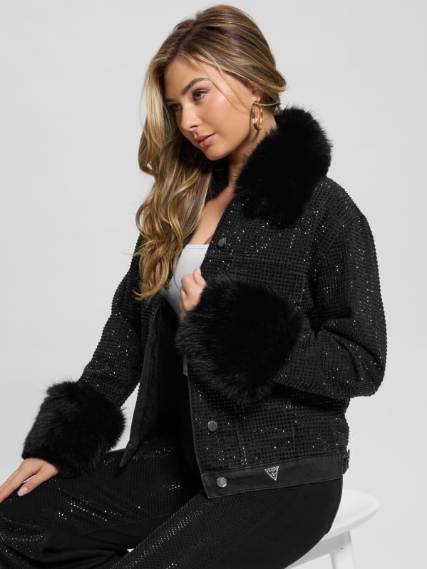Gilda Rhinestone Denim Jacket | GUESS