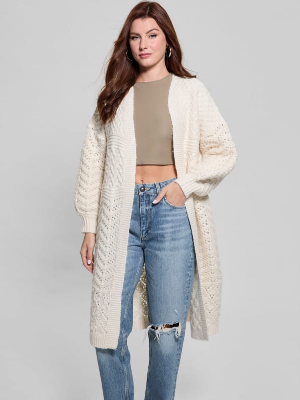Eco Valeria Mixed Stitch Cardigan | GUESS