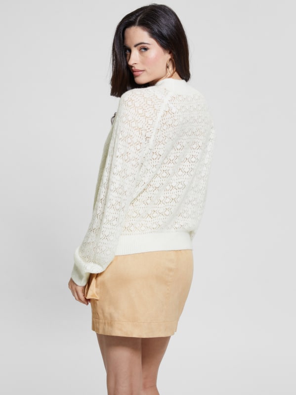 トップス ACLENT Openwork logo loose knit Openwork Loose Knit Top for Tall Women | American Tall