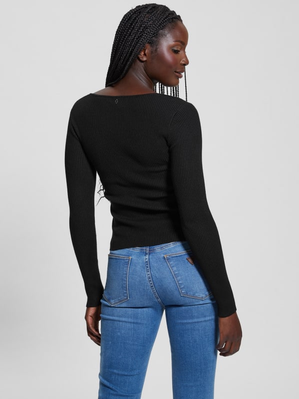 Eco Cirila Ribbed Sweater Top | GUESS Canada Eco Cirila Ribbed Sweater Top | GUESS Canada