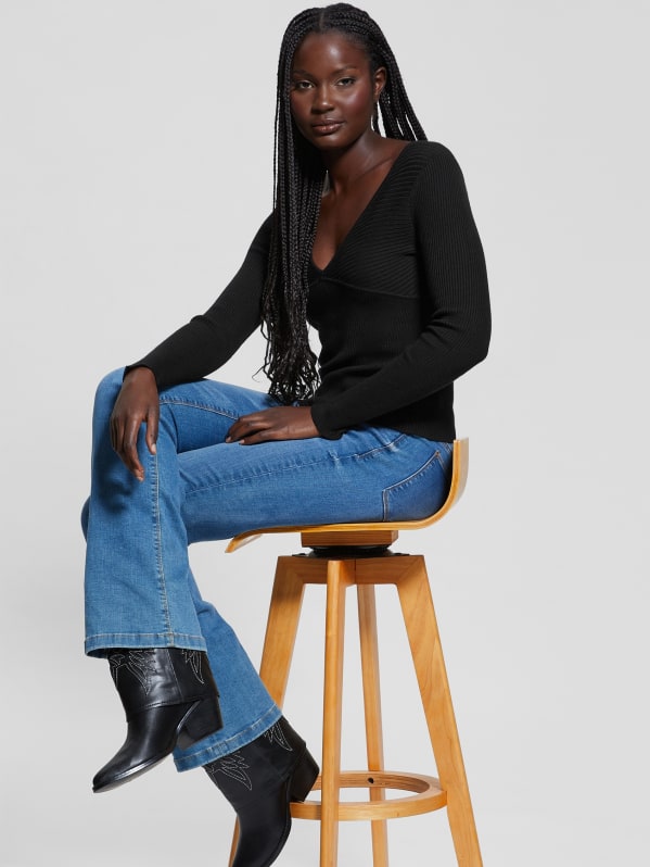 Eco Cirila Ribbed Sweater Top | GUESS Canada Eco Cirila Ribbed Sweater Top | GUESS Canada