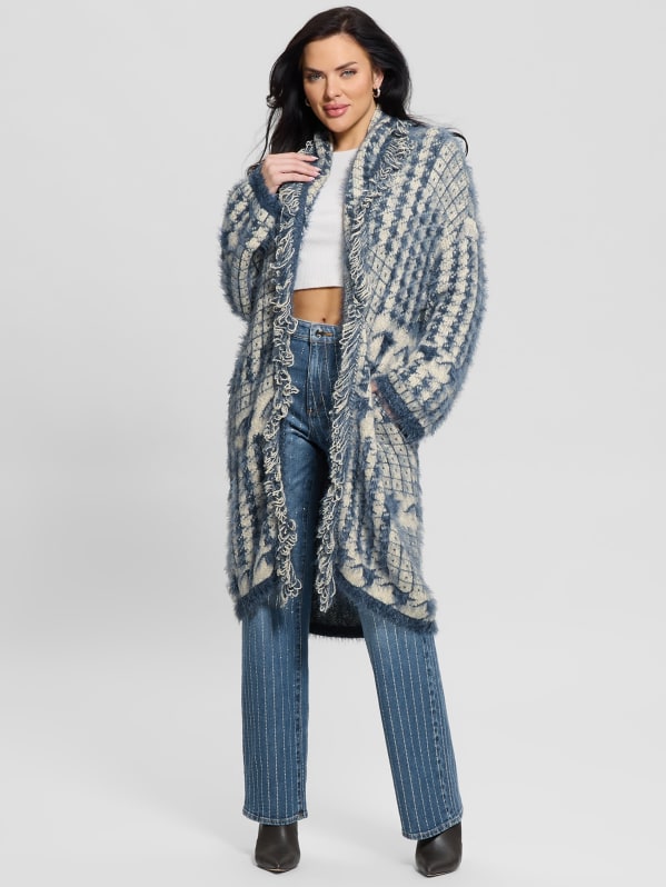 Lee Fringed & Patchwork Long Cardigan