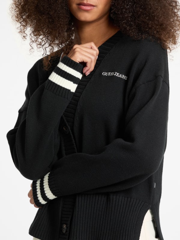 配送員設置 Embroidered Logo Varsity Cardigan トップス