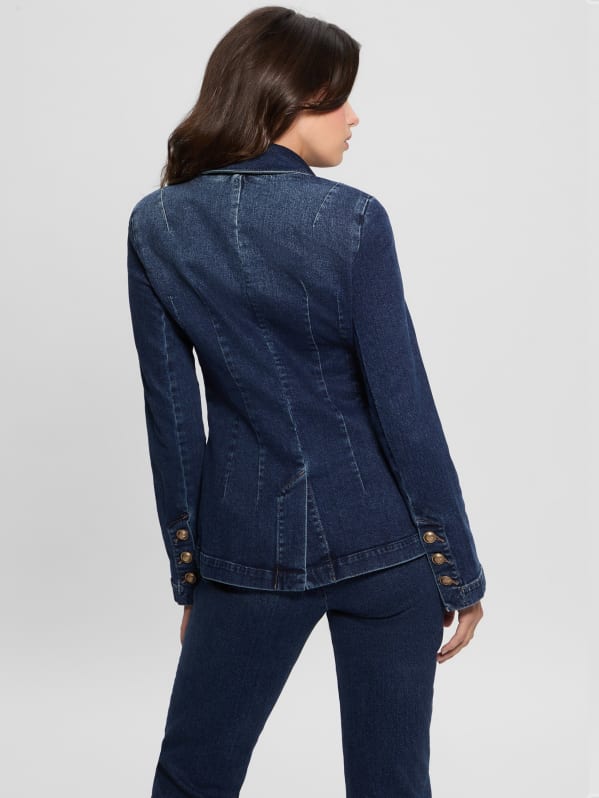 商品画像：WHBM® Petite Coated Denim Studio Blazer | White House Black 2