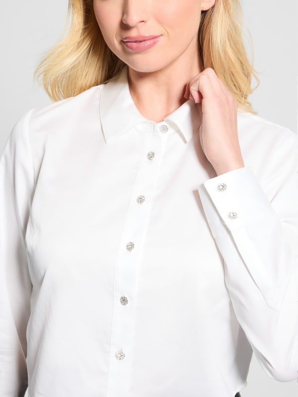 Sami Cropped Button-Up Top | GUESS