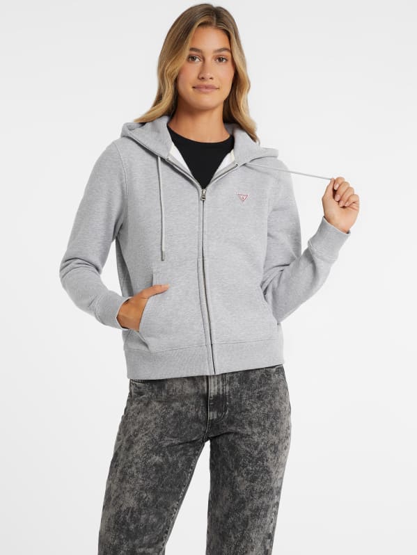 Mini Patch Zip-Up Sweatshirt | GUESS Jeans Mini Patch Zip-Up Sweatshirt | GUESS Jeans