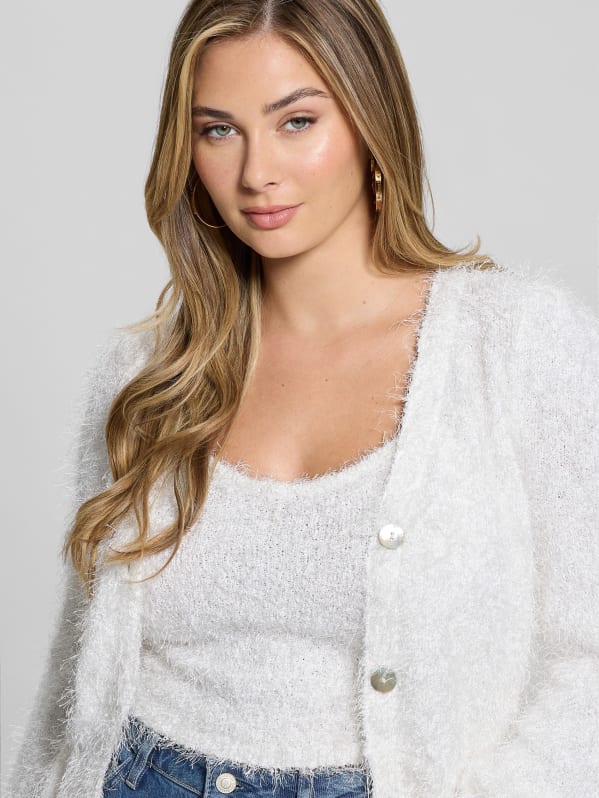 Emiko Eyelash Crop Cardigan | GUESS
