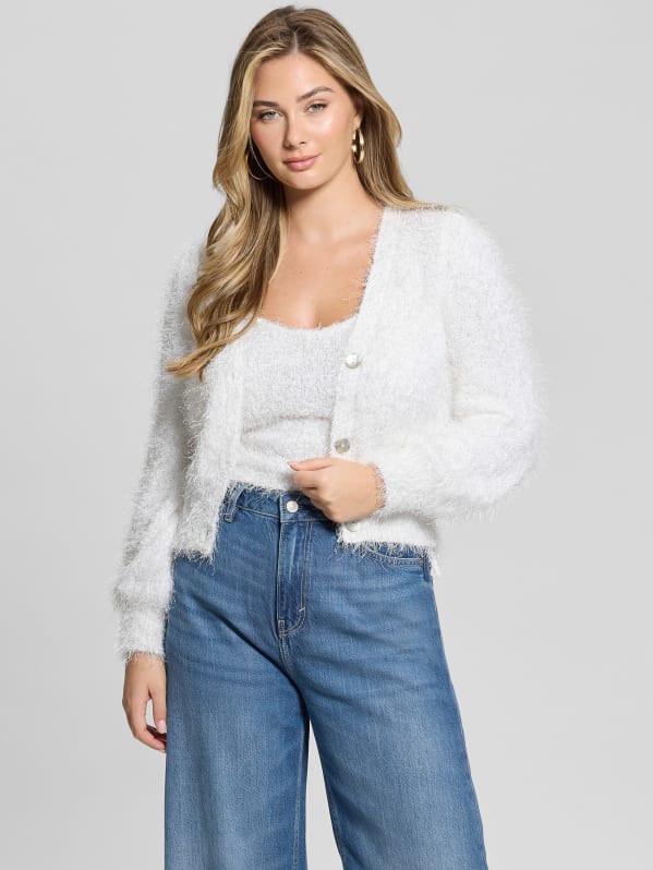 Emiko Eyelash Crop Cardigan | GUESS