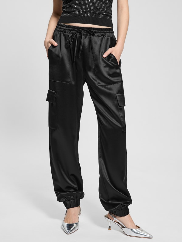 Marzia Drawstring Satin Joggers | GUESS
